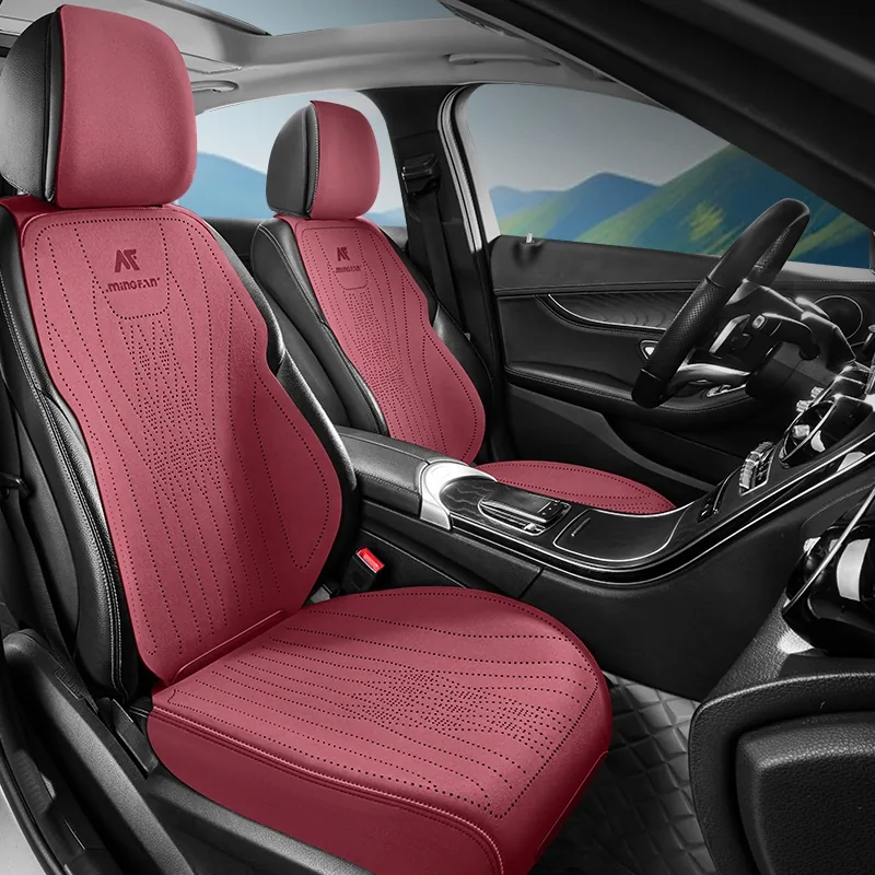 PU Leather-Look Saddle Cushions - Red Standard