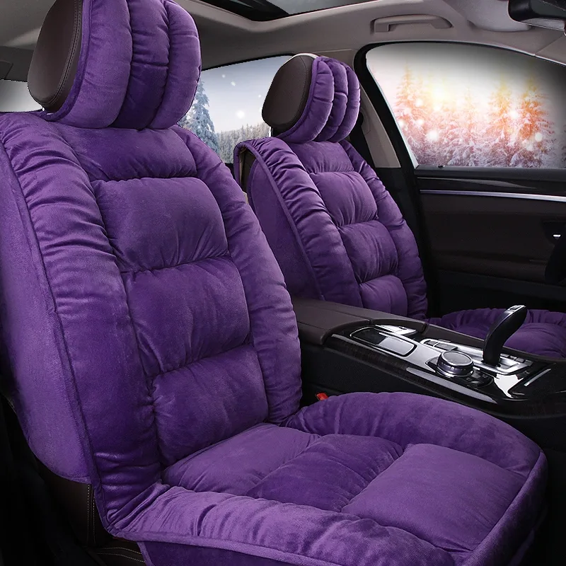 Soft Plush Car Seat Covers - Purple Standard