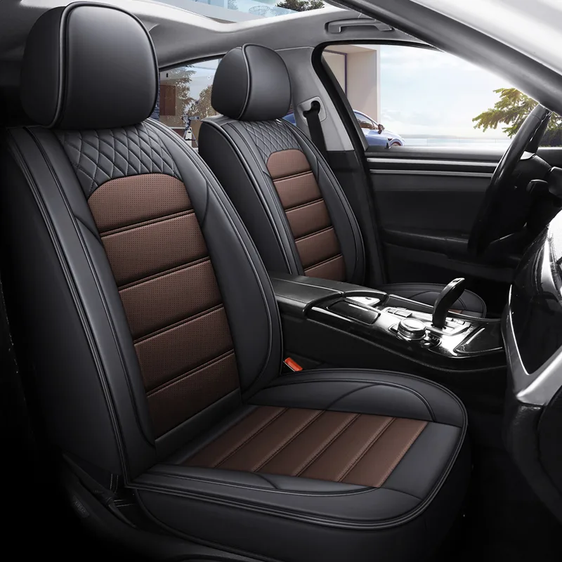 Commercial Grade Leatherette Car Seat Covers - Dark Coffee Standard
