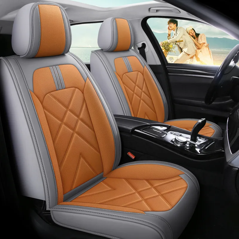 Commercial Grade Car Seat Covers - Durable & Stylish - Amber Orange Standard