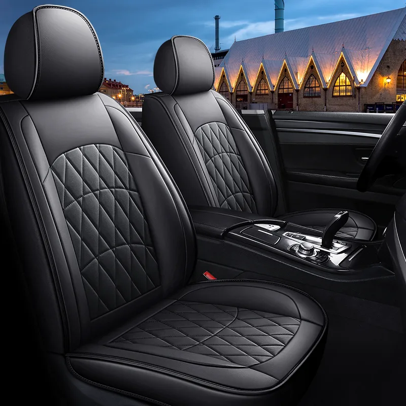 Luxury Leather Car Seat Covers for Commercial Vehicles - Stealth Black Standard