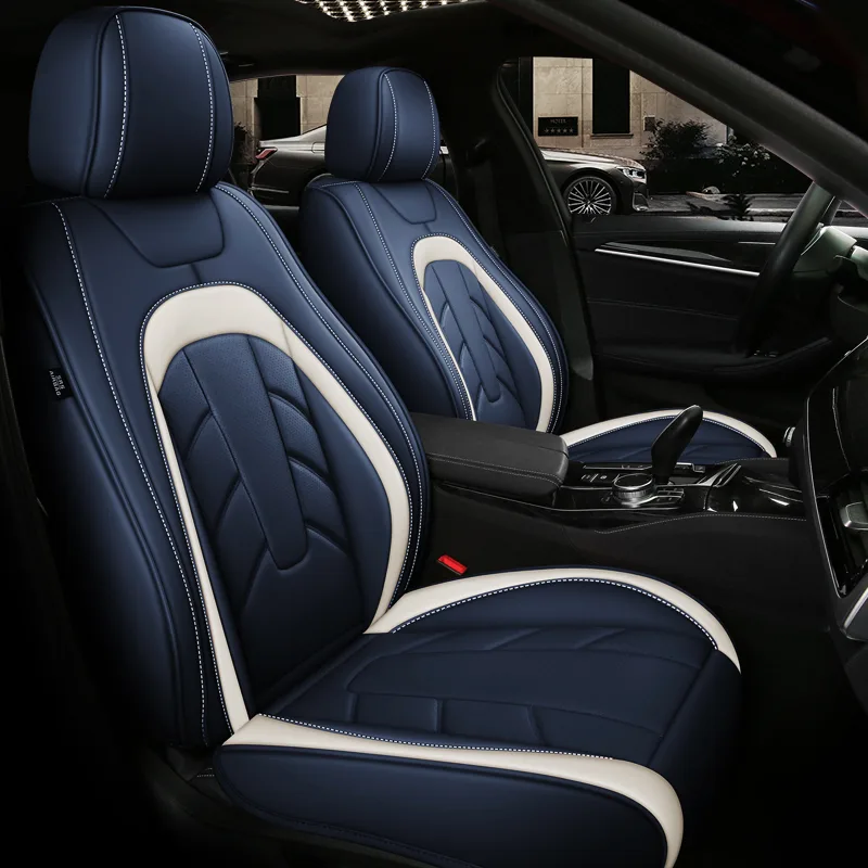 Commercial Grade Leather Car Seat Covers - Premium Red & White - Stealth Black Standard
