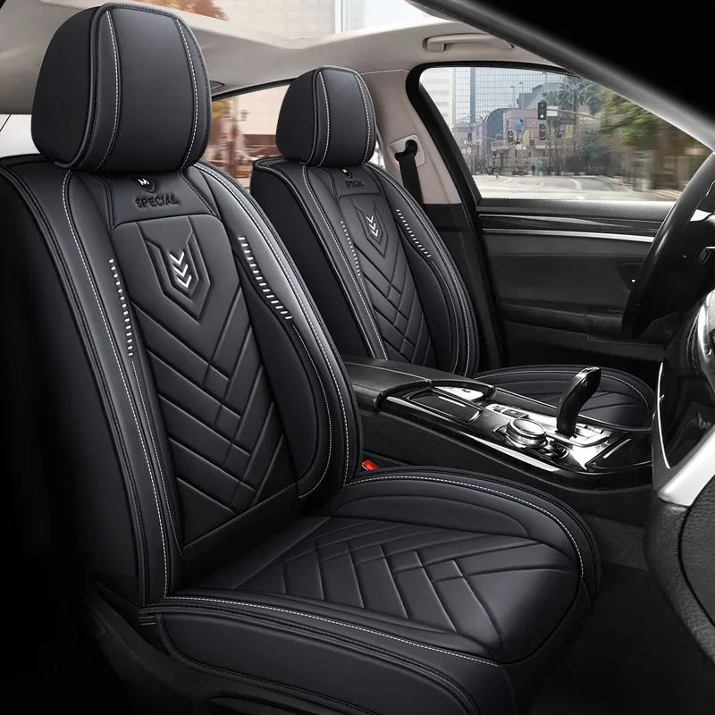 Luxury Leather Car Seat Covers - Commercial Grade Quality - Black Standard