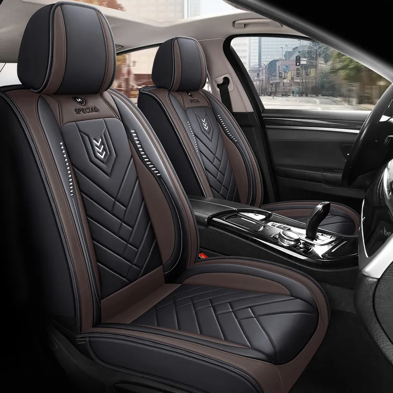 Luxury Leather Car Seat Covers - Commercial Grade Quality - Coffee Standard