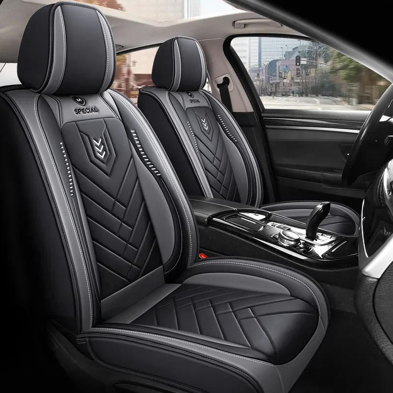 Luxury Leather Car Seat Covers - Commercial Grade Quality - Gray Standard