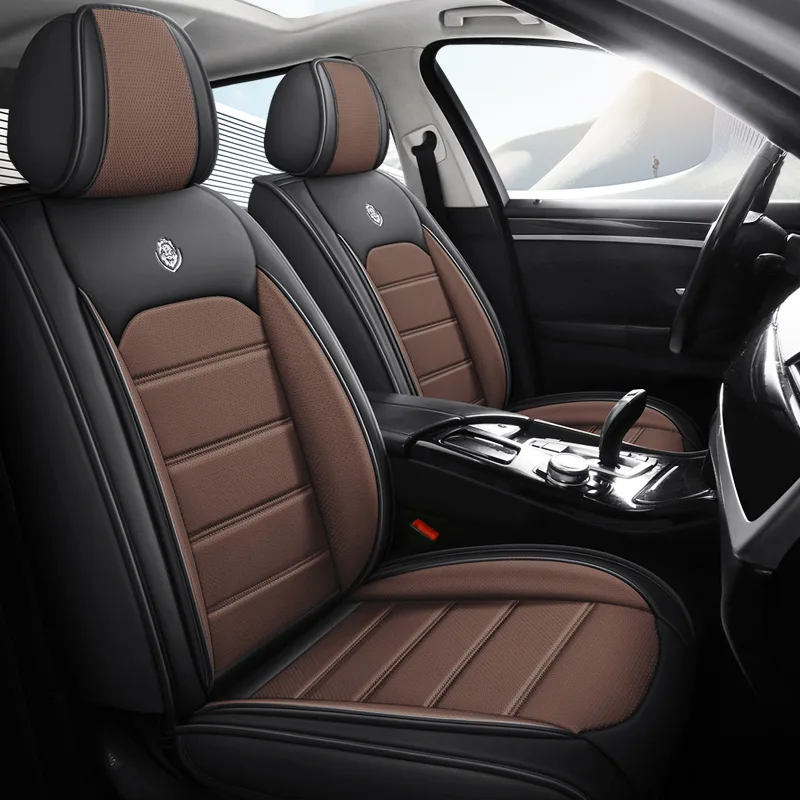 Commercial Grade Leather Car Seat Covers - Premium Black Interior Protection - Coffee Standard