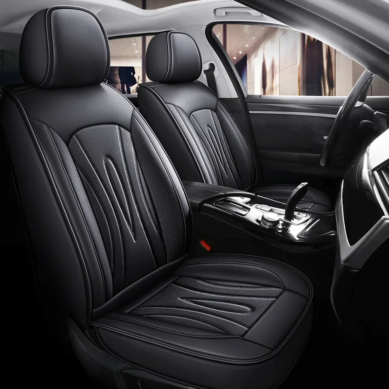 Luxury Leather Car Seat Covers - Commercial Grade Interior Solutions - Black Standard