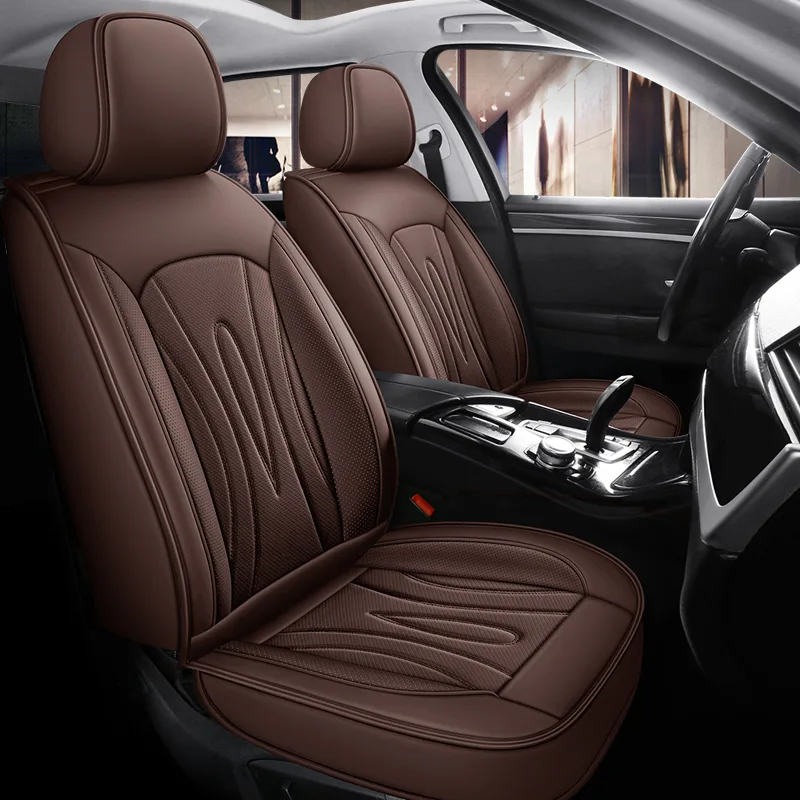 Luxury Leather Car Seat Covers - Commercial Grade Interior Solutions - Coffee Standard