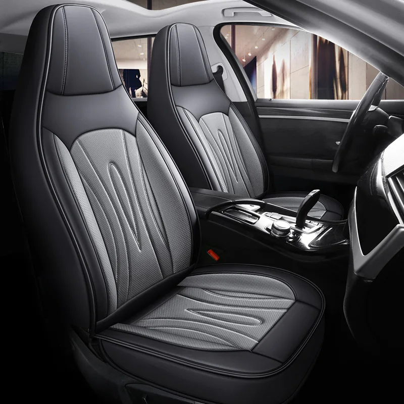 Luxury Leather Car Seat Covers - Commercial Grade Interior Solutions - Gray Standard