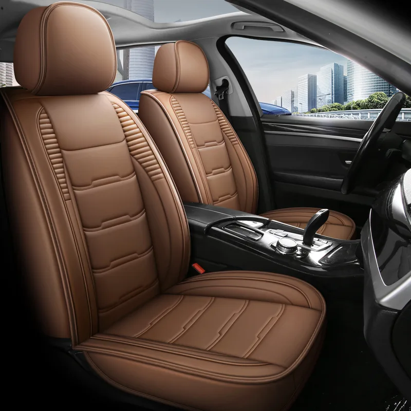 Commercial Grade Leatherette Car Seat Covers - Premium Quality - Leather Coffee Standard