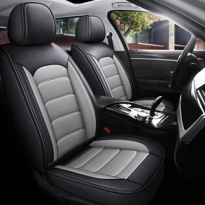 Commercial Leather Car Seat Covers - Premium Quality, Customizable - Split Gray Standard