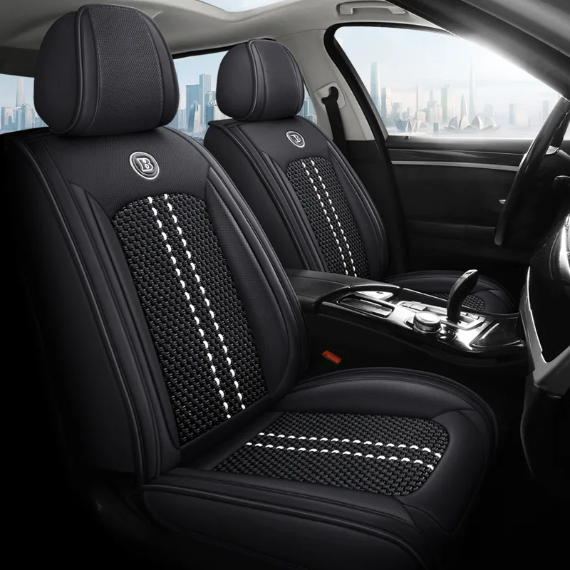 Commercial Grade Leather Car Seat Covers - Black Standard