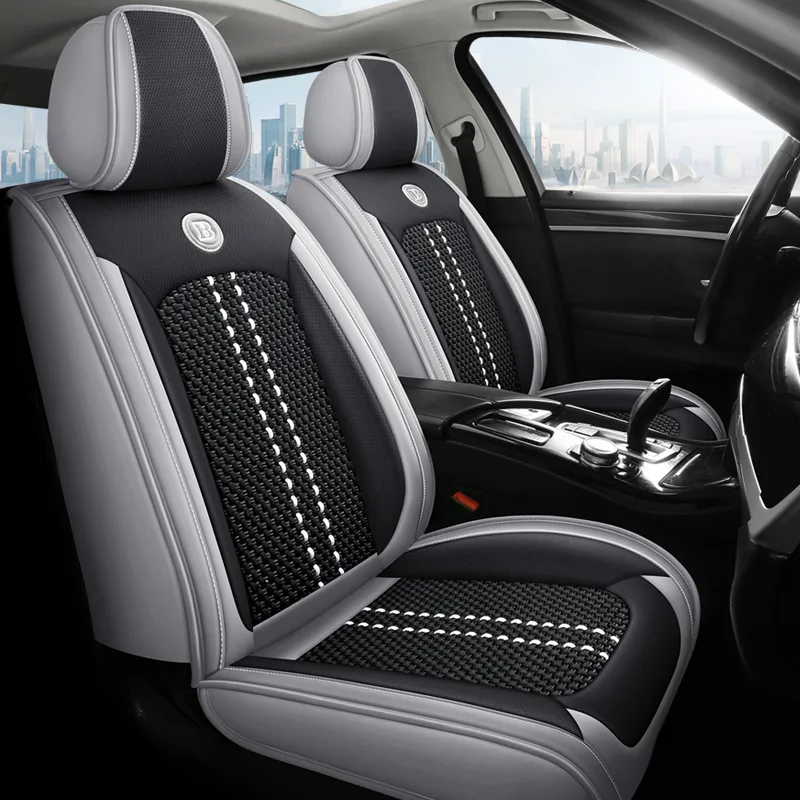 Commercial Grade Leather Car Seat Covers - Gray Standard
